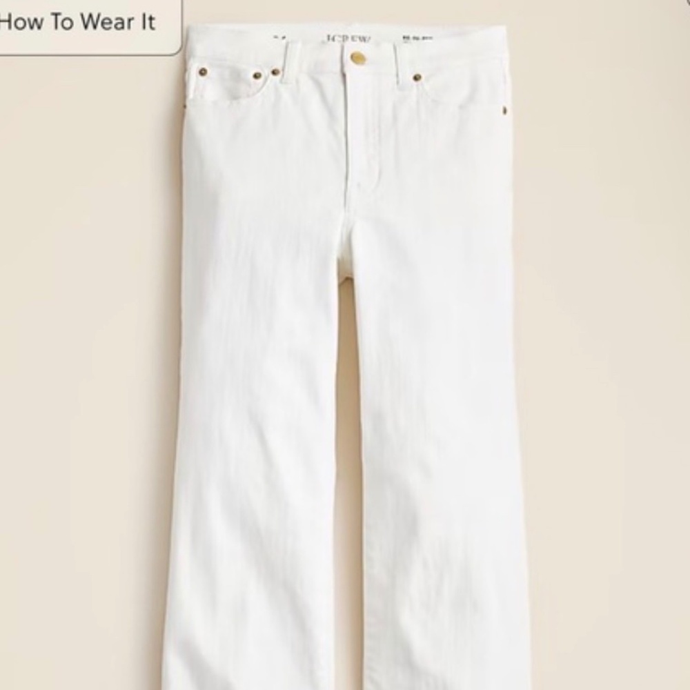 J Crew High Rise Kick Out Jeans White Size 26 Tall - Picture 3 of 6